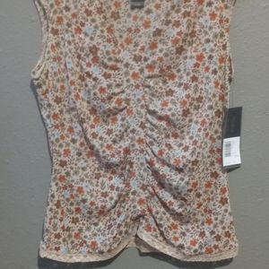 Kenneth Cole Floral mesh top